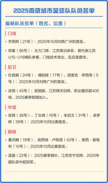 南京城市足球俱乐部名单，南京城市足球队？