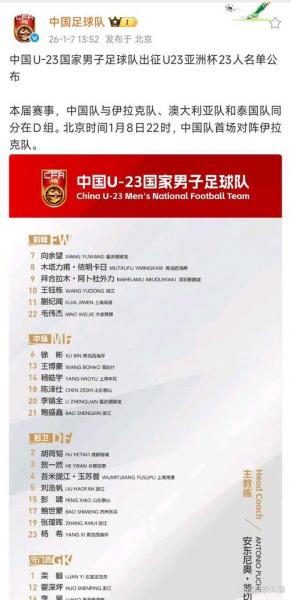 海港20岁后卫杨希斩获中超处子球 曾中选U23国足